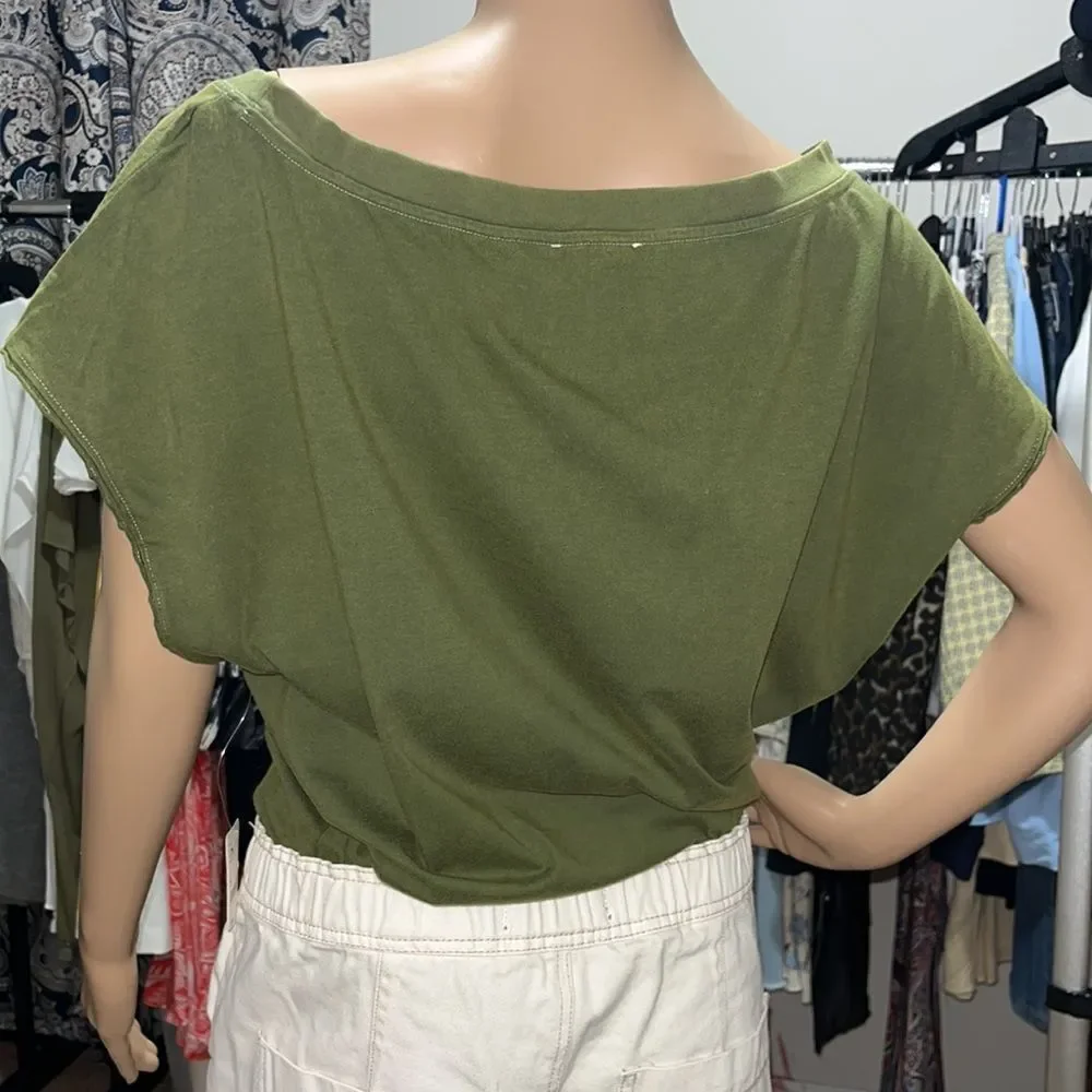 Free People Road Trip Cotton Bodysuit, Verde - Picture 5 of 12